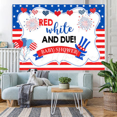 Lofaris Red White and Due! 4Th of July Baby Shower Backdrop
