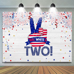 Lofaris Red White and Two Wood Fourth of July Birthday Backdrop