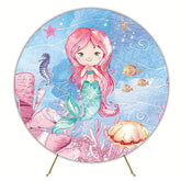 Redhead Mermaid Fantasy Round Backdrop for Party