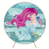 Redhead Mermaid Round Backdrop for Underwater Party