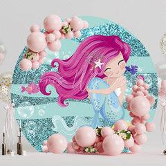 Redhead Mermaid Round Backdrop for Underwater Party