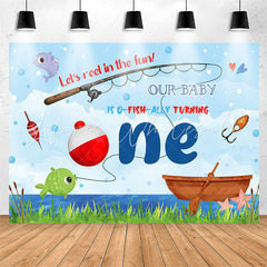 Lofaris Reel In The Fun Fishing Theme 1st Birthday Backdrop