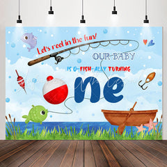 Lofaris Reel In The Fun Fishing Theme 1st Birthday Backdrop