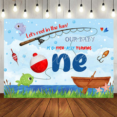 Lofaris Reel In The Fun Fishing Theme 1st Birthday Backdrop