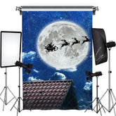 Lofaris Reindeer Sleigh Moon Roof Christmas Photo Backdrop