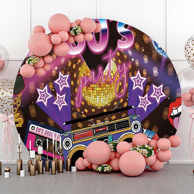 Lofaris Retro 80s Musical Bokeh Round Disco Party Backdrop