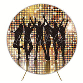 Retro Disco Party Lights Round Backdrop for Dance Party