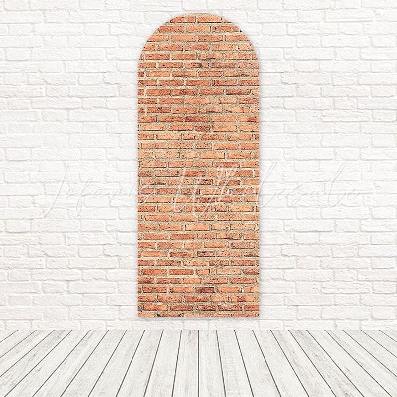 Retro Red Bricks Textured Wall Style Arch Backdrop For Urban Party