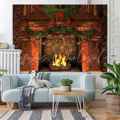 Lofaris Retro socks fireplace gorgeous Christmas photo backdrop