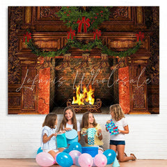 Lofaris Retro socks fireplace gorgeous Christmas photo backdrop