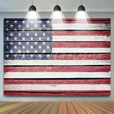 Lofaris Retro The US Flag Simple Wood Backdrop For Decoration