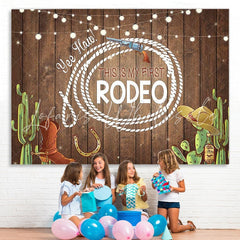 Lofaris This Is My First Rodeo Birthday Photoshoot Backdrop