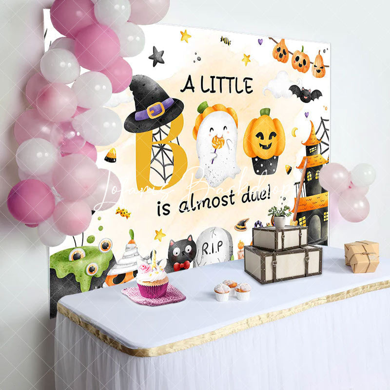 Lofaris Rip Cute Pumpkin Boo Halloween Baby Shower Backdrop