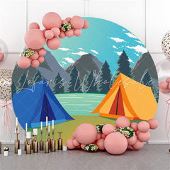 Lofaris Rivers Picnic Circle Happy Birthday Backdrop For Party