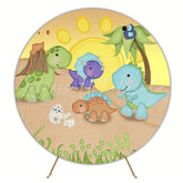Roar Dinosaurs Sunset Round Backdrop for Dino Party