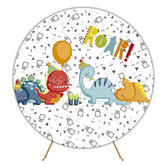 Roaring Dinosaurs Jungle Round Backdrop for Kids Adventure