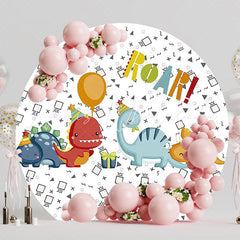 Roaring Dinosaurs Jungle Round Backdrop for Kids Adventure