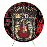 Rock and Roll Round Backdrop for Music Theme Party