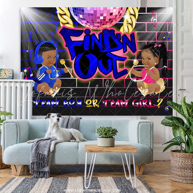 Lofaris Rock And Roll Theme Gender Reveal Baby Shower Backdrop