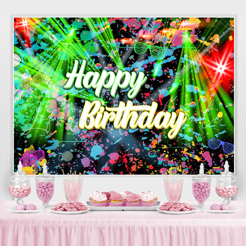 Lofaris Rock And Roll With Light Graffiti Birthday Backdrop