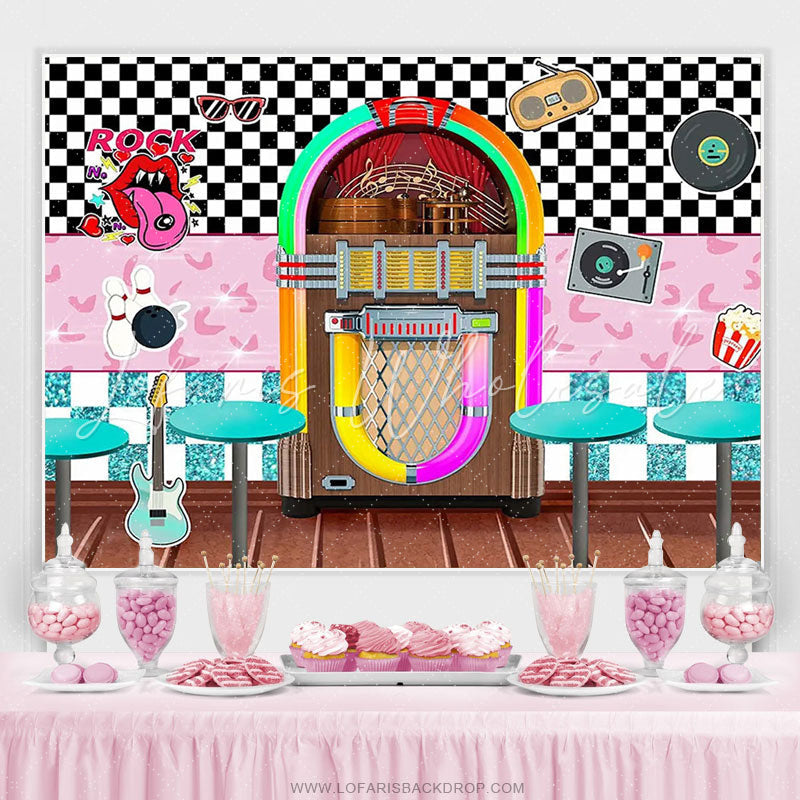 Lofaris Rock Roll Party Back To 1950s Soda Shop Diner Time Backdrop