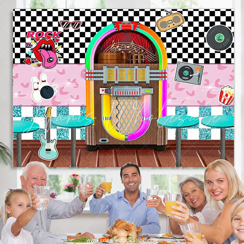 Lofaris Rock Roll Party Back To 1950s Soda Shop Diner Time Backdrop