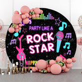 Lofaris Rock Star Musical Black Round Backdrop For Birthday