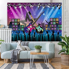 Lofaris Rock Star Vacation Karaoke Birthday Party Backdrop