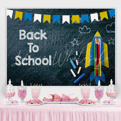 Lofaris Rocket Pencils Chalkboard Back to School Photo Backdrop
