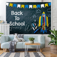 Lofaris Rocket Pencils Chalkboard Back to School Photo Backdrop
