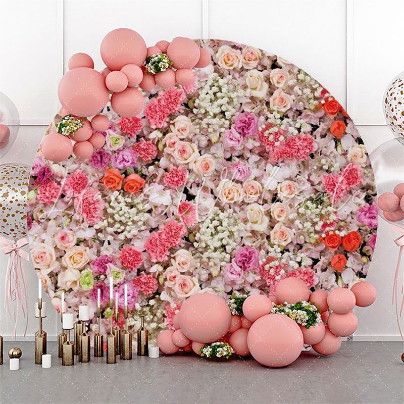Lofaris Romantic Colorful Floral Round Backdrop For Wedding