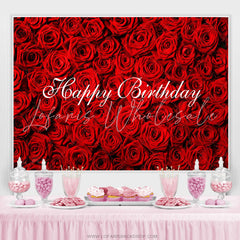 Lofaris Romantic Floral Roses Happy Birthday Backdrop
