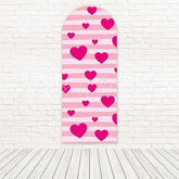 Romantic Hot Pink Hearts Valentine Love Theme Arch Backdrop