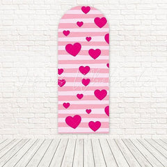 Romantic Hot Pink Hearts Valentine Love Theme Arch Backdrop