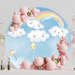 Romantic Love Shower Ray Round Backdrop for Wedding