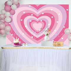 Romantic Pink Heart Happy Birthday Backdrop For Girl