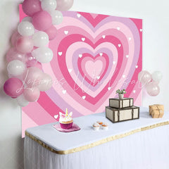 Romantic Pink Heart Happy Birthday Backdrop For Girl