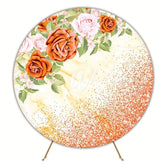 Romantic Red Pink Flowers Roses Round Backdrop For Elegant Setting
