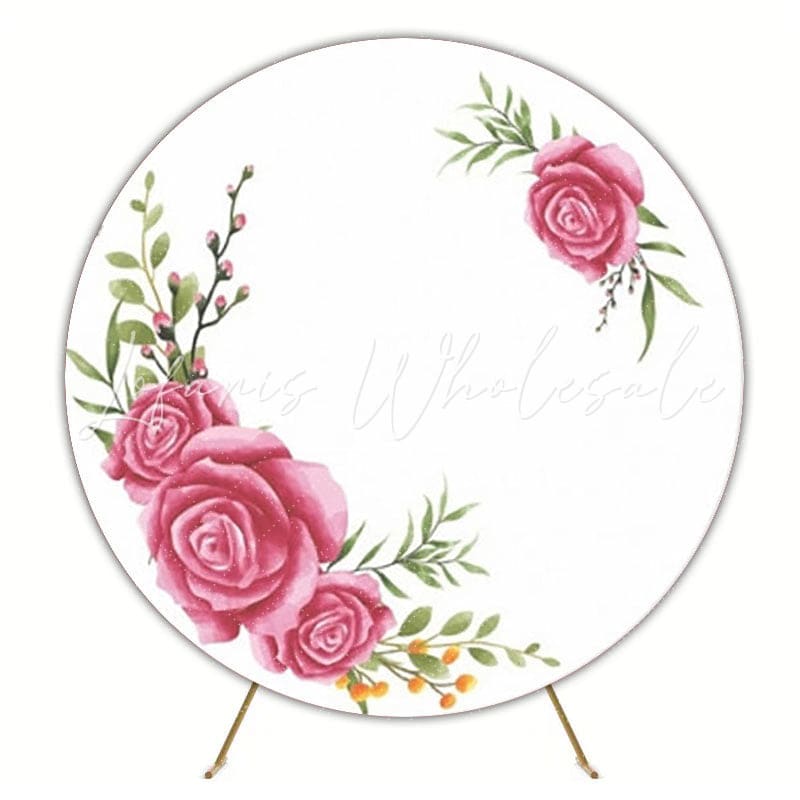 Romantic Roses Flowers Round Backdrop For Elegant Decoration
