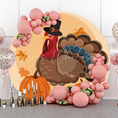 Lofaris Rooster With Pumpkin And Maple Autumn Round Backdrop