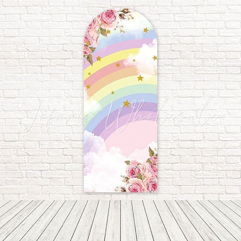 Rose Color Rainbow Blend Elegant Soft Party Decor Arch Backdrop
