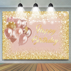 Lofaris Rose Gold and Glitter Birthday Backdrop for Girl