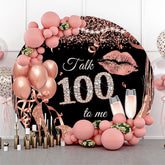 Lofaris Rose Gold Balloon Heel Round 100th Birthday Backdrop