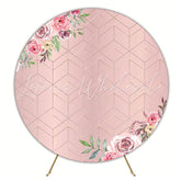 Rose Gold Beautiful Flowers Background Round Backdrop