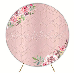 Rose Gold Beautiful Flowers Background Round Backdrop