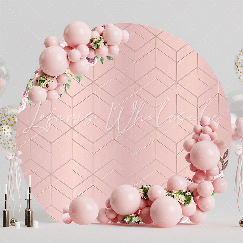 Rose Gold Beautiful Flowers Background Round Backdrop