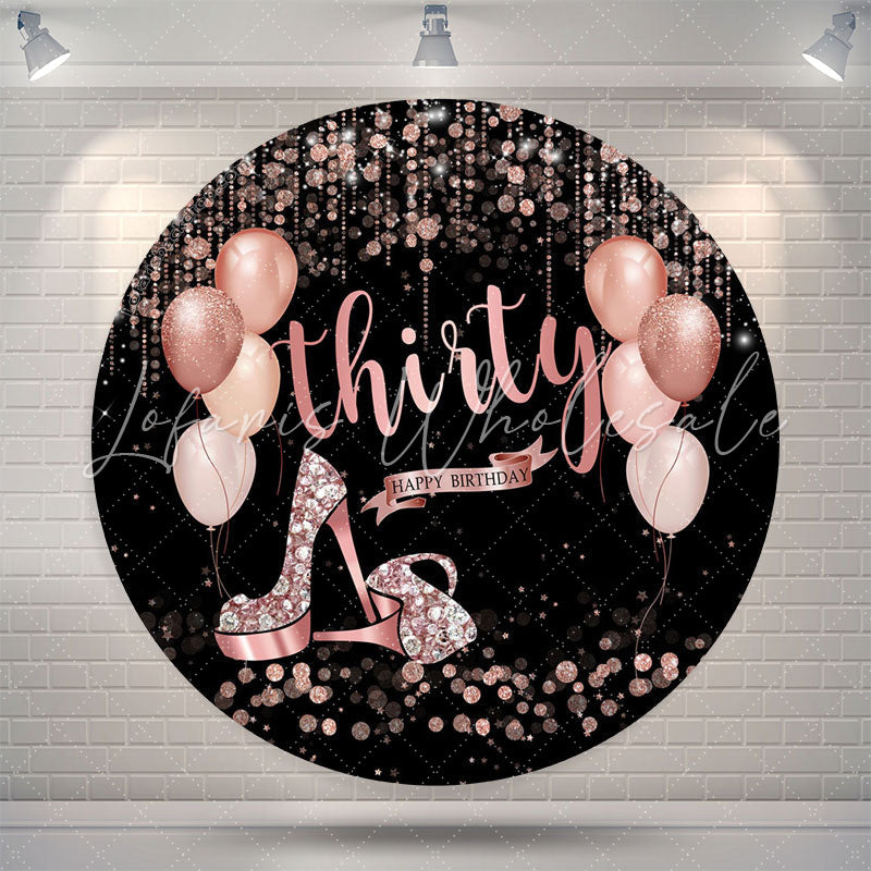 Lofaris Rose Gold Diamond Glitter Bokeh 30th Birthday Backdrop