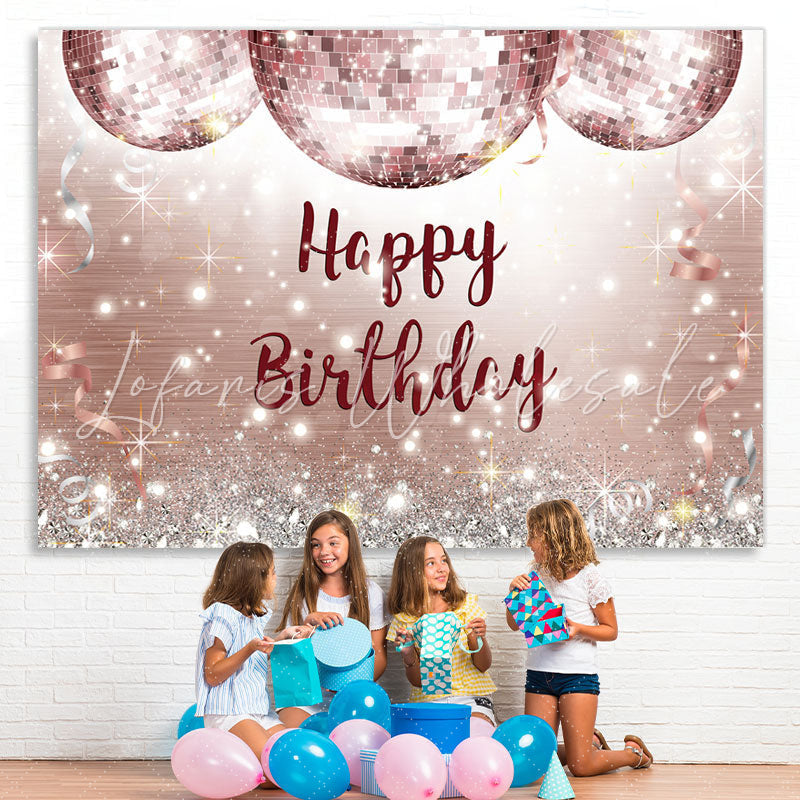 Lofaris Rose Gold Diamond Happy Birthday Backdrop to the Girl