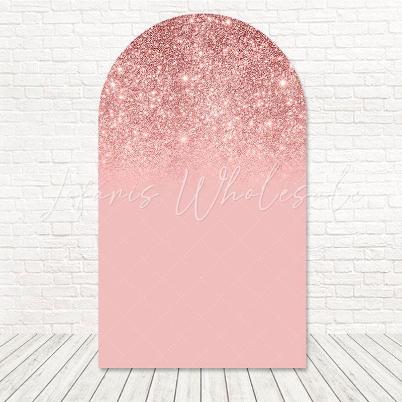 Rose Gold Glitter Arch Backdrop for Elegant and Glamorous Event Decor