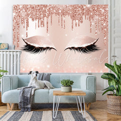 Lofaris Rose Gold Glitter Bokeh Pretty Eyes Backdrop for Girl